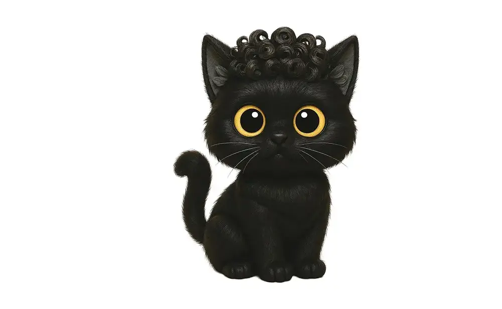 もじゃネコの黒ネコ「もじゃ」